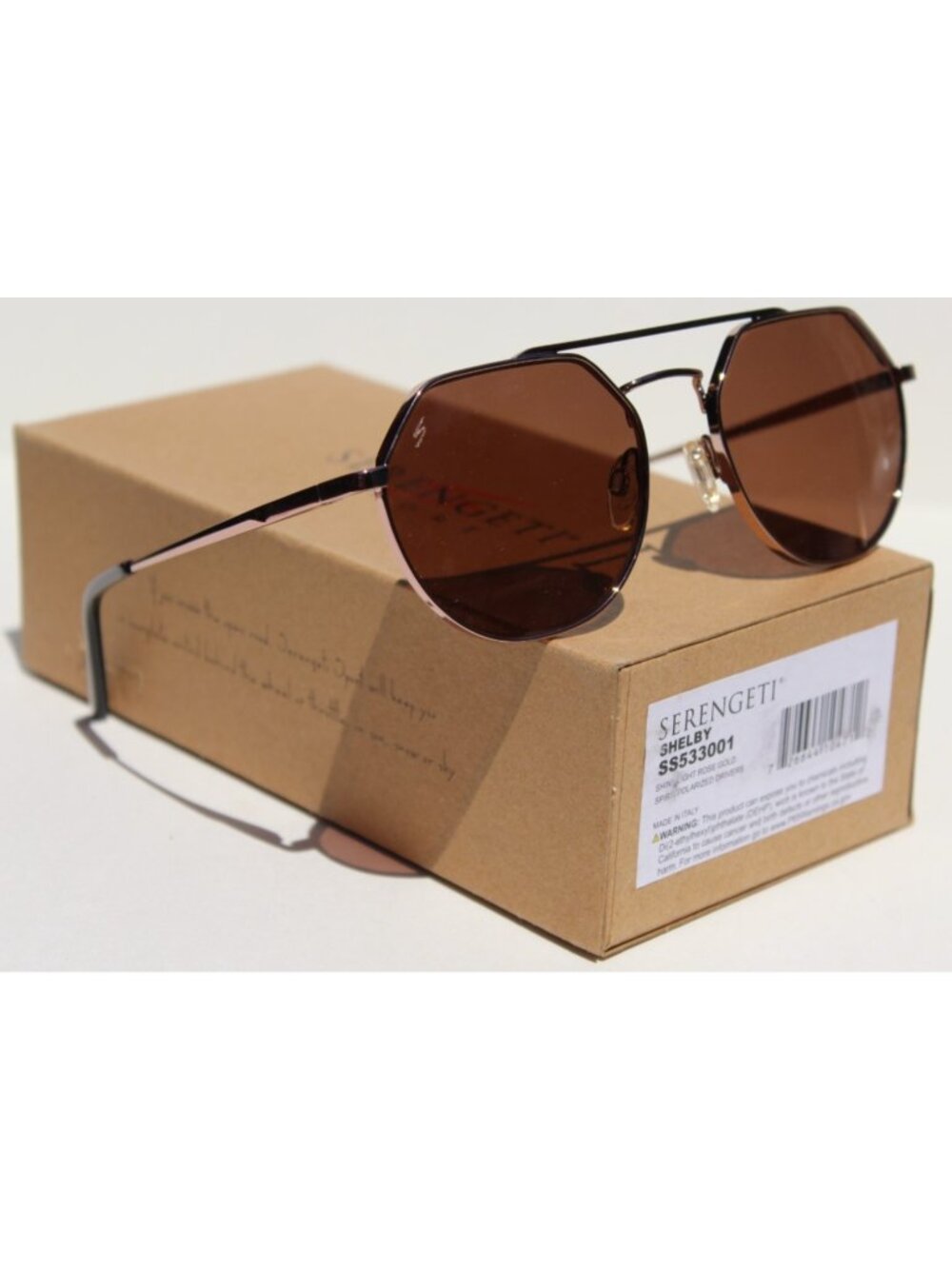 SERENGETI Shelby POLARIZED Sunglasses Rose Gold/Spirit Drivers SS533001 NEW